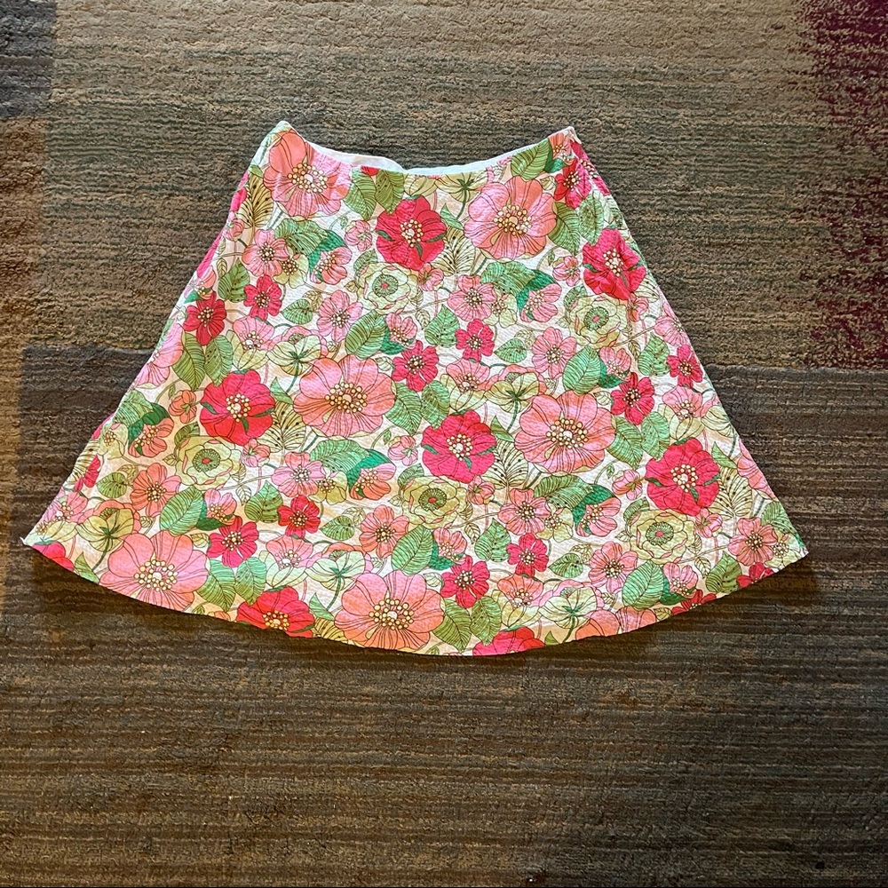 GAP Floral A-Line Skirt - Pink and Green